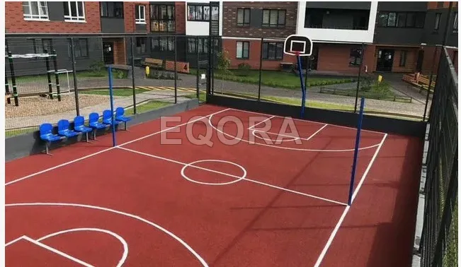 Бесшовное покрытие из резиновой крошки для баскетбольной площадки в Катайске